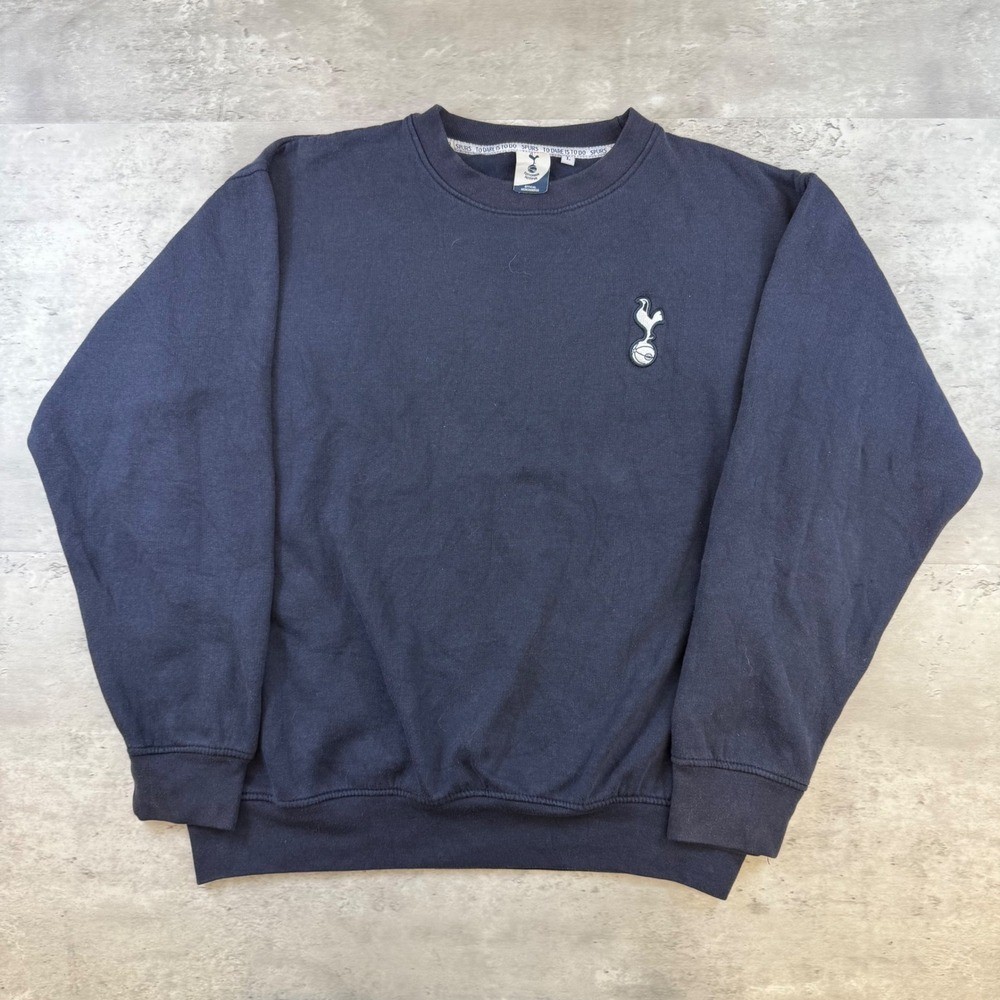 Tottenham Hotspur Official Navy Blue Crewneck Sweatshirt Spurs Large Embroidered